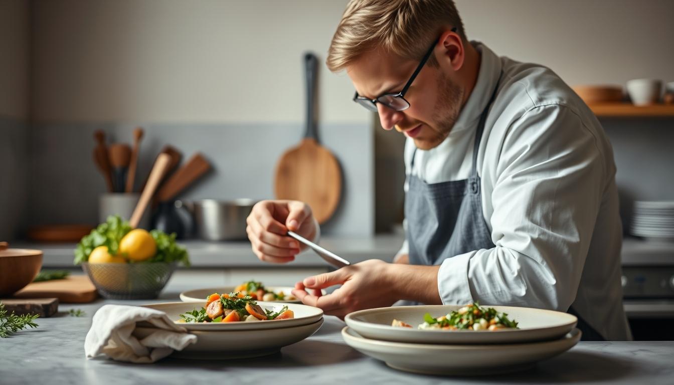 Home cook preparing ingredients in the kitchen